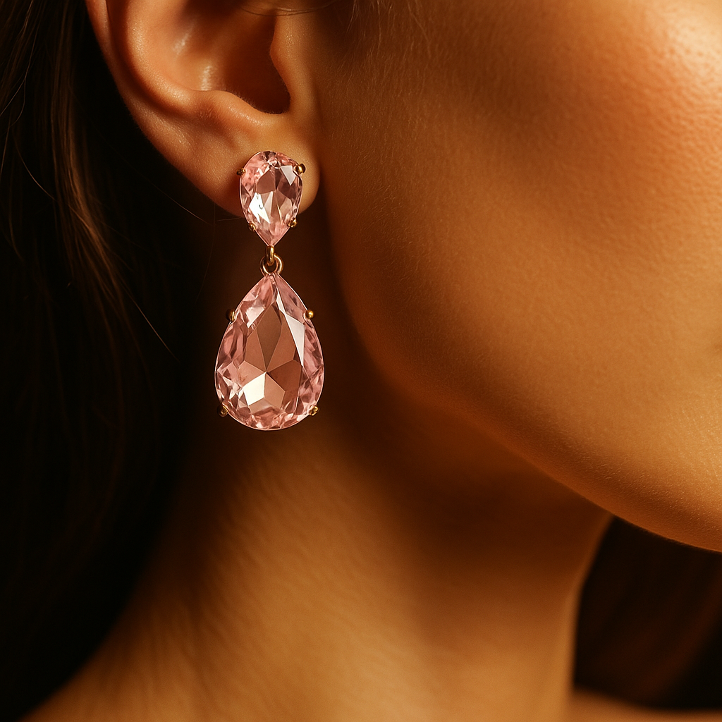 Rosé Teardrop Duo Earrings