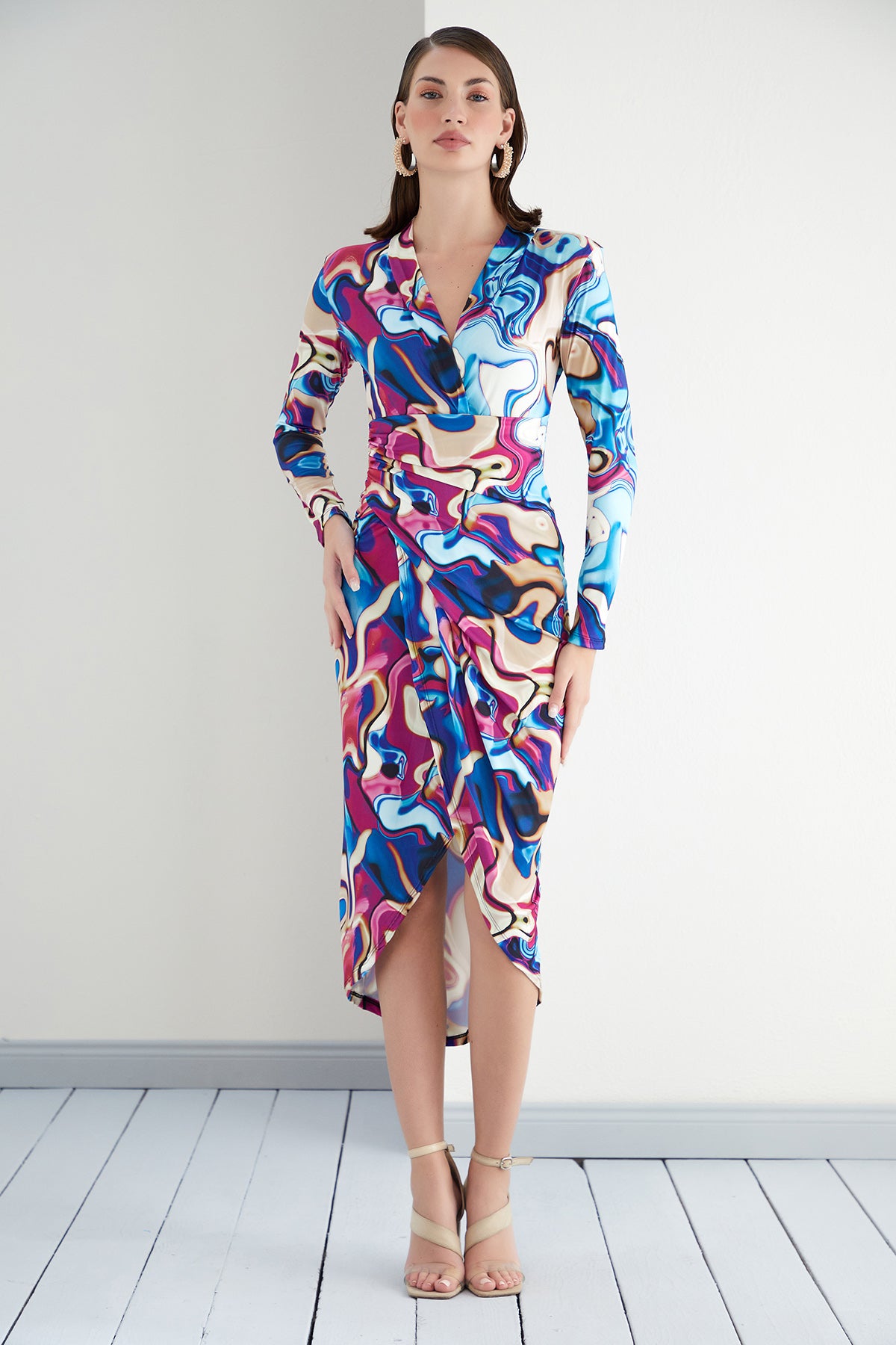 Forever Wrap Midi dress
with front Slit | Size 10