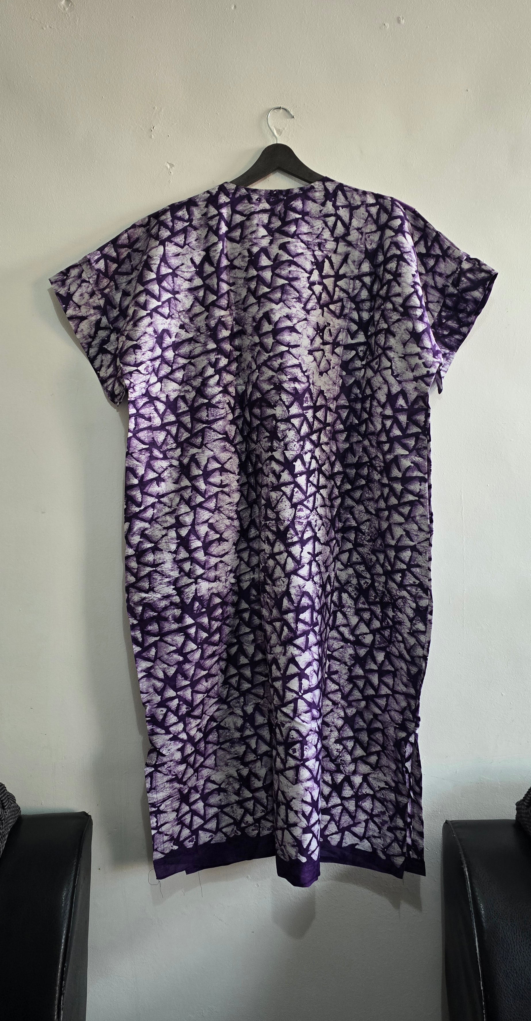 Purple Fringe Panel Kaftan